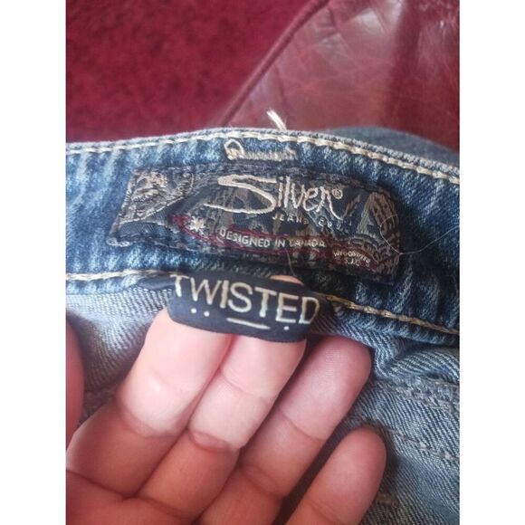 Women's silver distressed twisted 26 x 33 - Picture 4 of 4